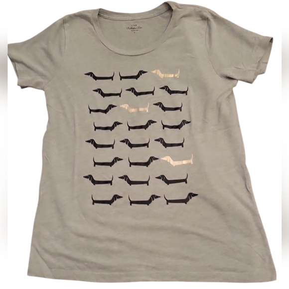 J. Crew Grey Dachshund Collector Tees - Picture 1 of 3